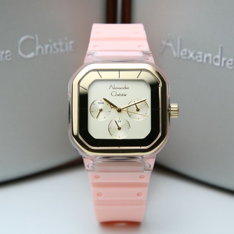 JAM TANGAN WANITA ALEXANDRE CHRISTIE AC 2811 (peach)