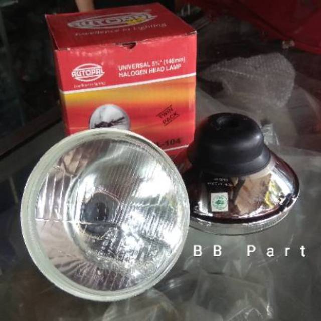 Reflektor 7 & 5 inch lampu depan mobil bulat H4 Bisa untuk Tiger Vixion Scorpio autopal depo dkk