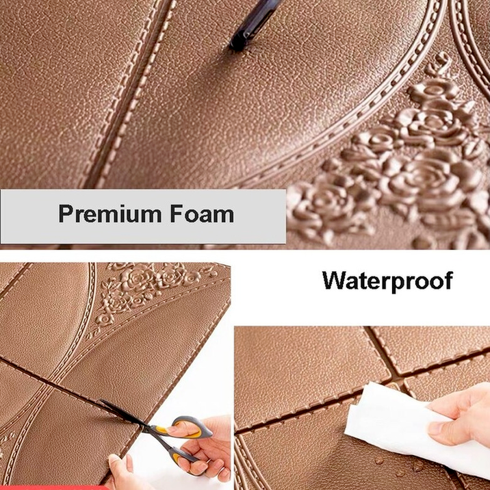 Stiker Dinding 3d Bahan Busa Tahan Air Warna Putih Emas Silver Biru Pink Coklat Indonesia 2021-1