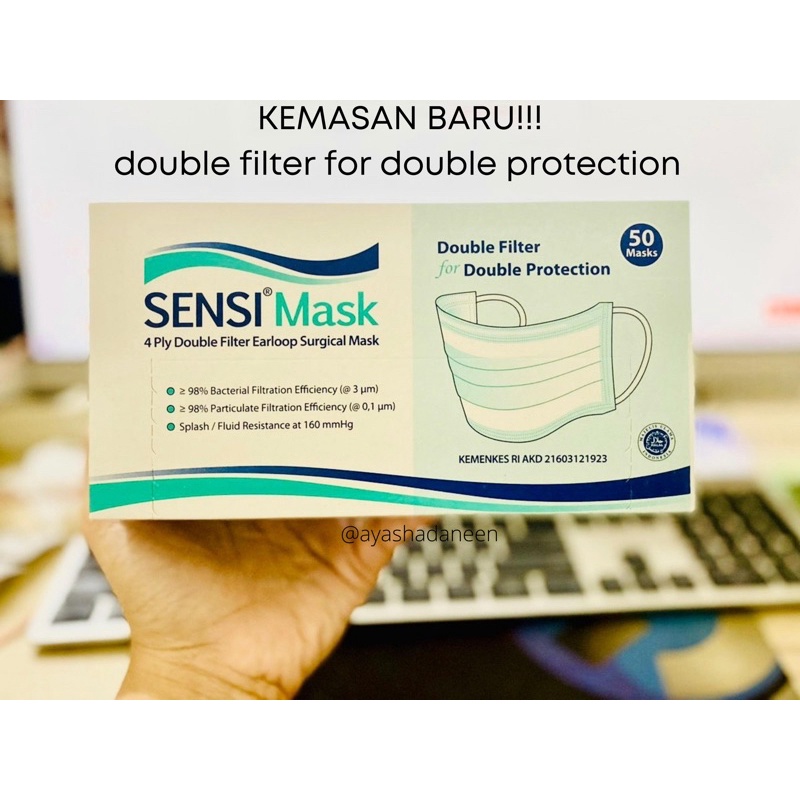 MASKER SENSI EARLOOP SURGICAL MASK ISI 50 PCS MASKER MEDIS SENSI