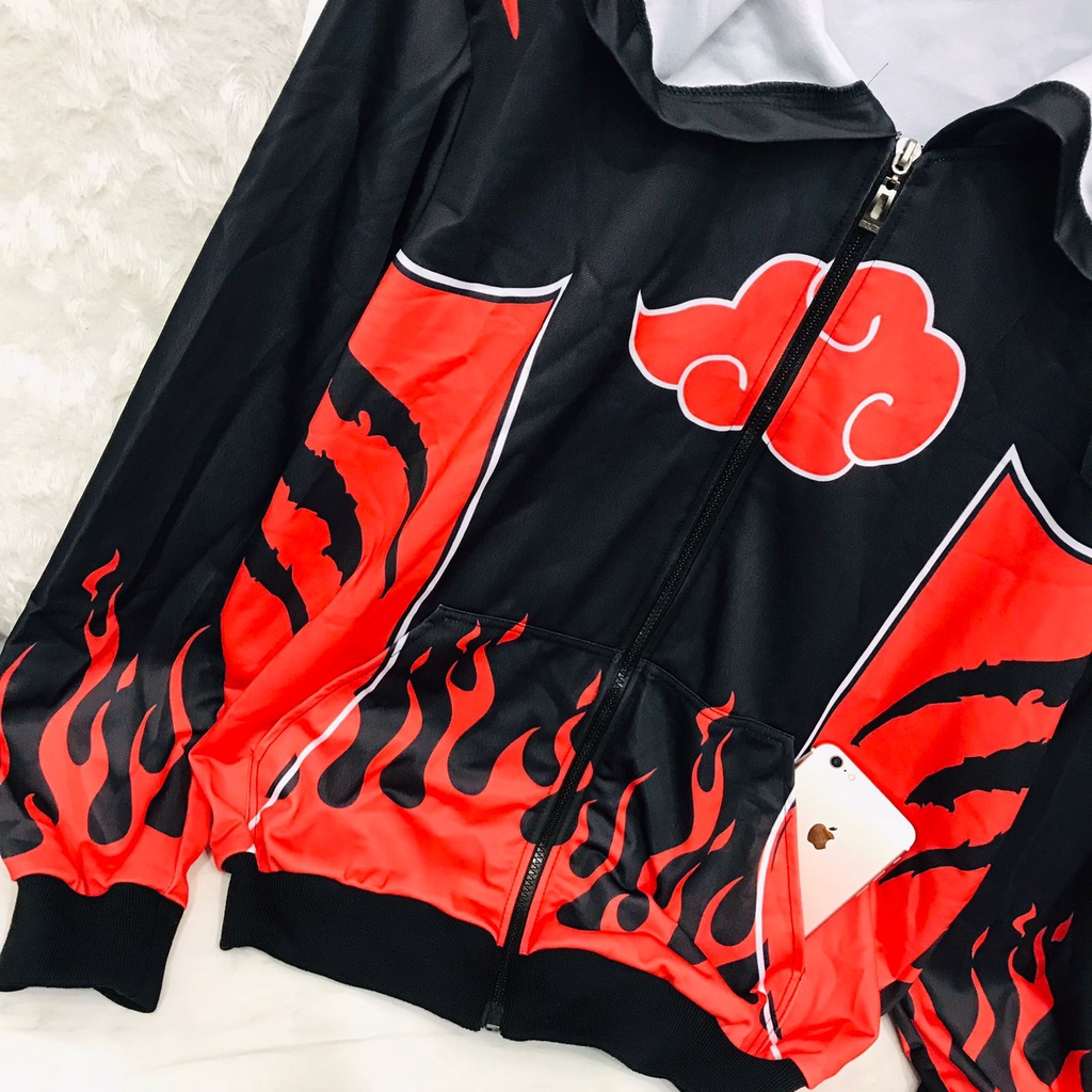 Jaket Akatsuki Fire Anti Village Fullprint Anime Manga Naruto Premium Unisex