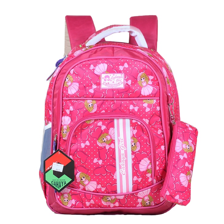 Tas Gendong Anak Sekolah TK SD Ransel Anak Perempuan Keren Cantik Gambar Karakter Kartun Pink Lucu