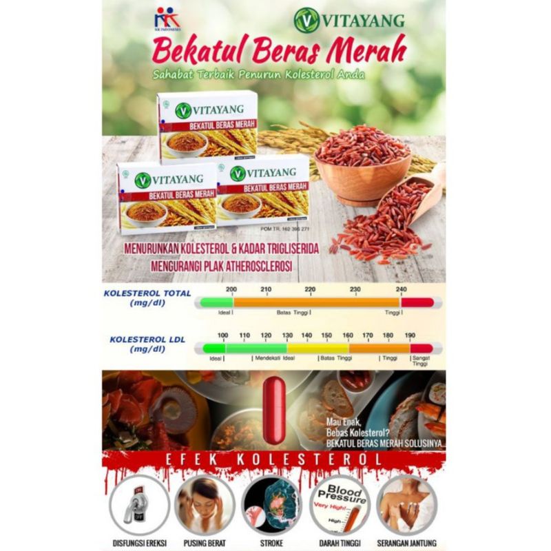 Vitayang Bekatul Beras Merah Obat Herbal kolesterol dan Darah tinggi suplemen kolesterol alami kk Indonesia