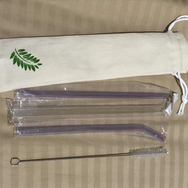 Full Set Bobba Glass Straw / Paket Sedotan Bobba Kaca