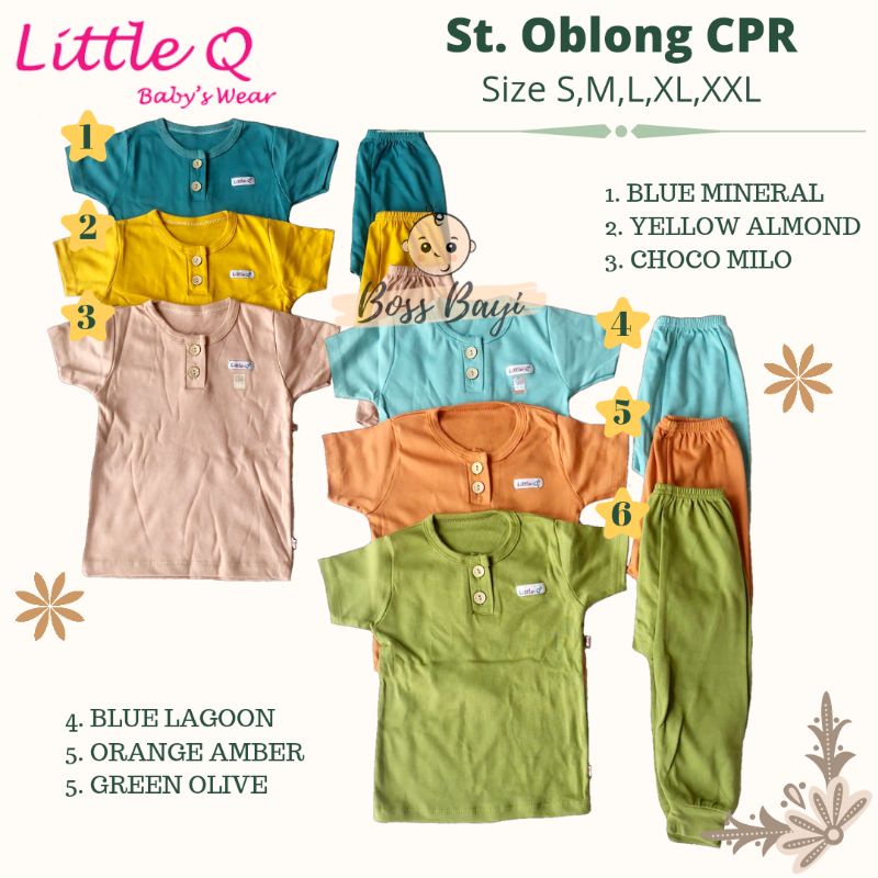 LITTLE Q - Setelan Oblong Pendek + Celana Pendek / Pendek + Celana Panjang (CPR) size XL,XXL