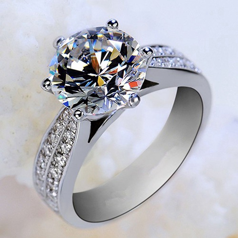 New Women's Fashion Six Prong Diamond Zircon Ring Wedding Engagement Jewelry