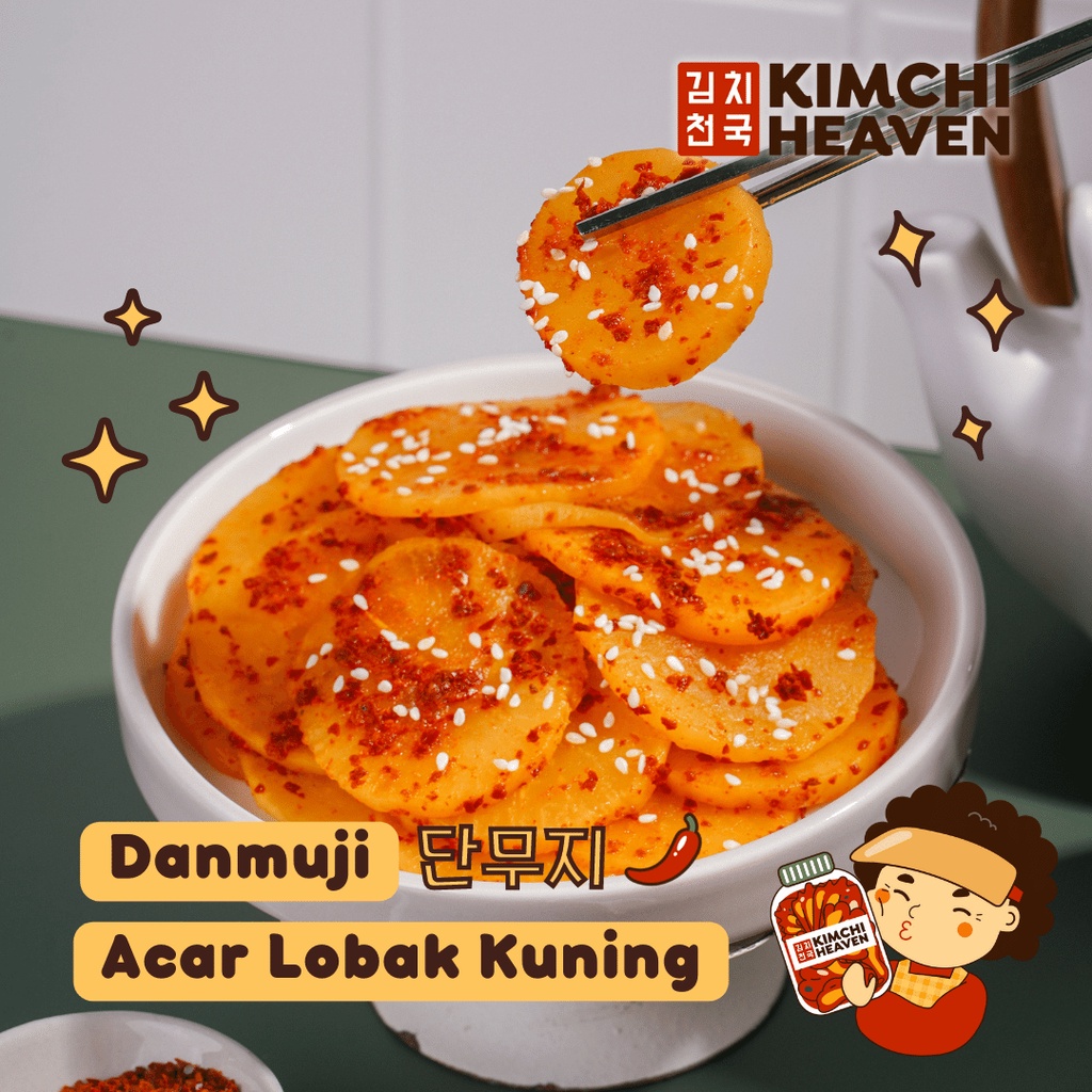 

Danmuji Muchim 300g (acar lobak Korea dengan cabe dan wijen) Halal