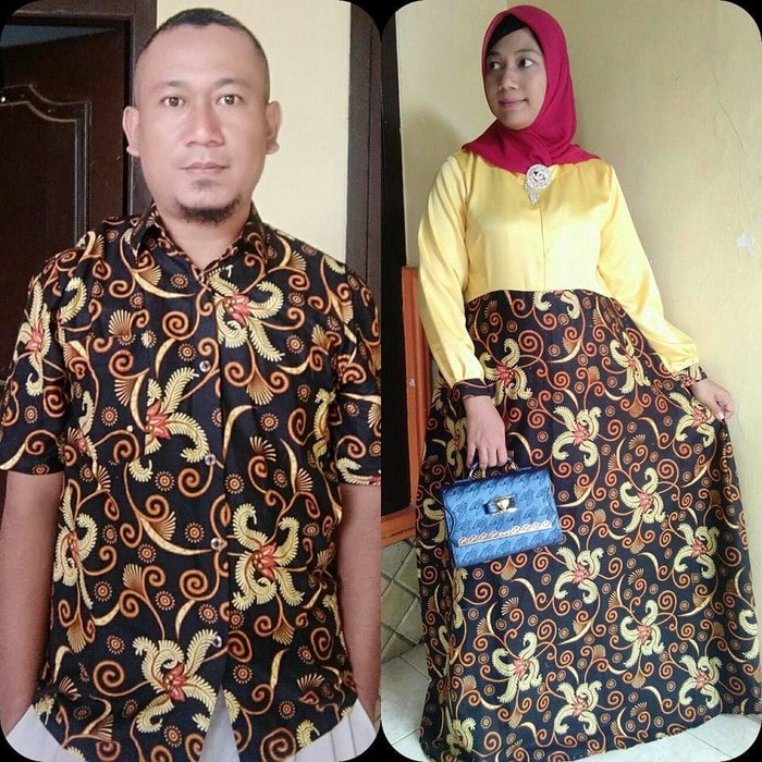 Unik Couple Batik Sarimbit Gamis Jumbo XXL XXXL Baju Pasangan SWB Murah