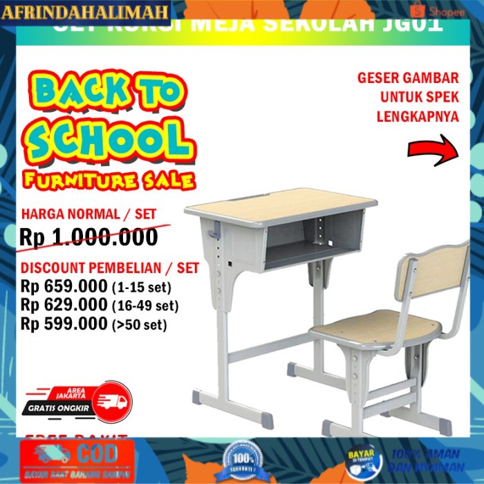

{TERBARU} Meja Dan Kursi Sekolah Set / Meja Belajar Desk School Set