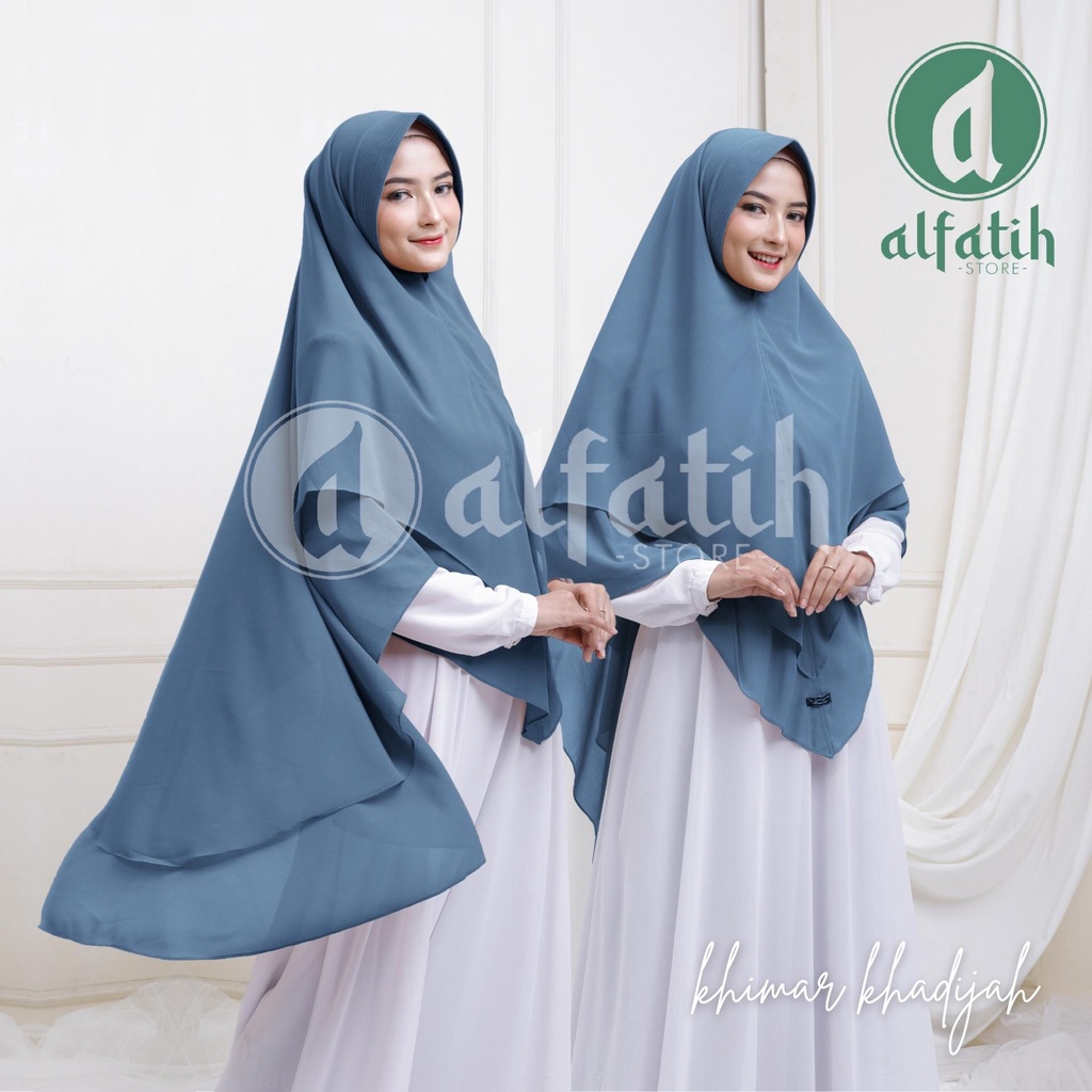 Syari Khimar hijab jilbab kerudung Khadijah ceruty babydoll khimar 2 layer ceruty baby doll hijab khimar syari ped 2 layer