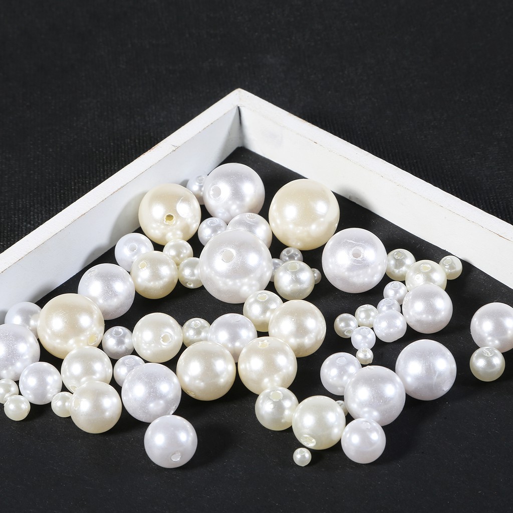 Fashion 4/6/8/10/12/14/16/18/20 MM 10-1000 PCS/Bag ABS Plastic Pearl Beads Clothing Accessories Sewing Embellishment