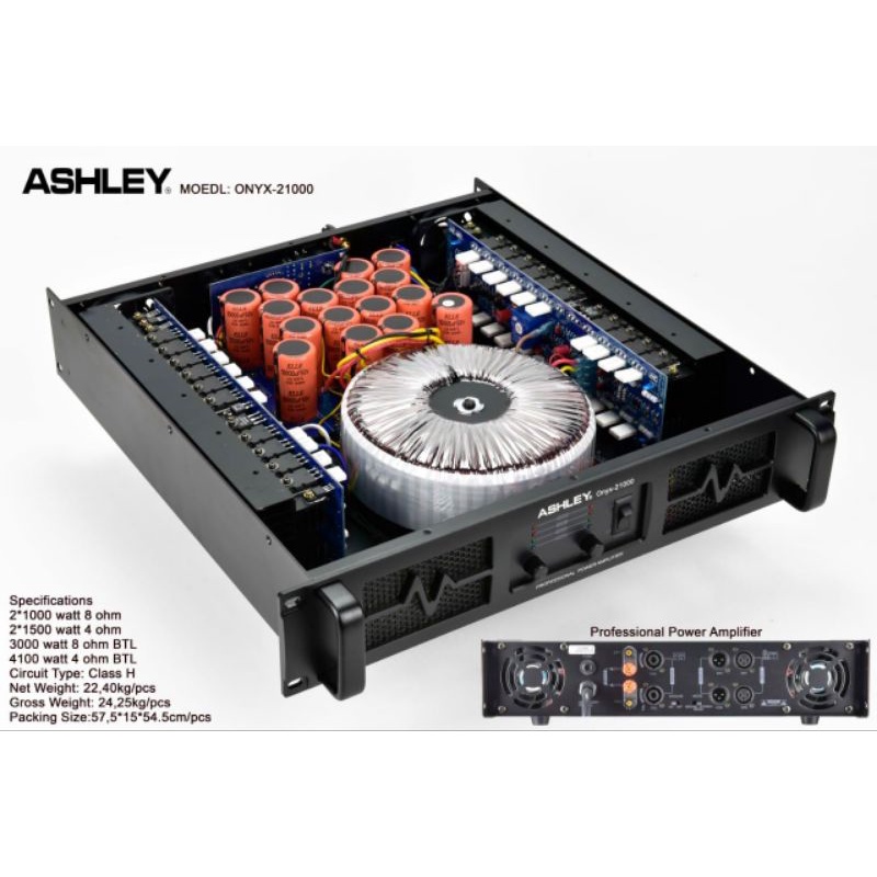 ASHLEY ONYX21000 ONYX 21000 POWER AMPLIFIER ORIGINAL