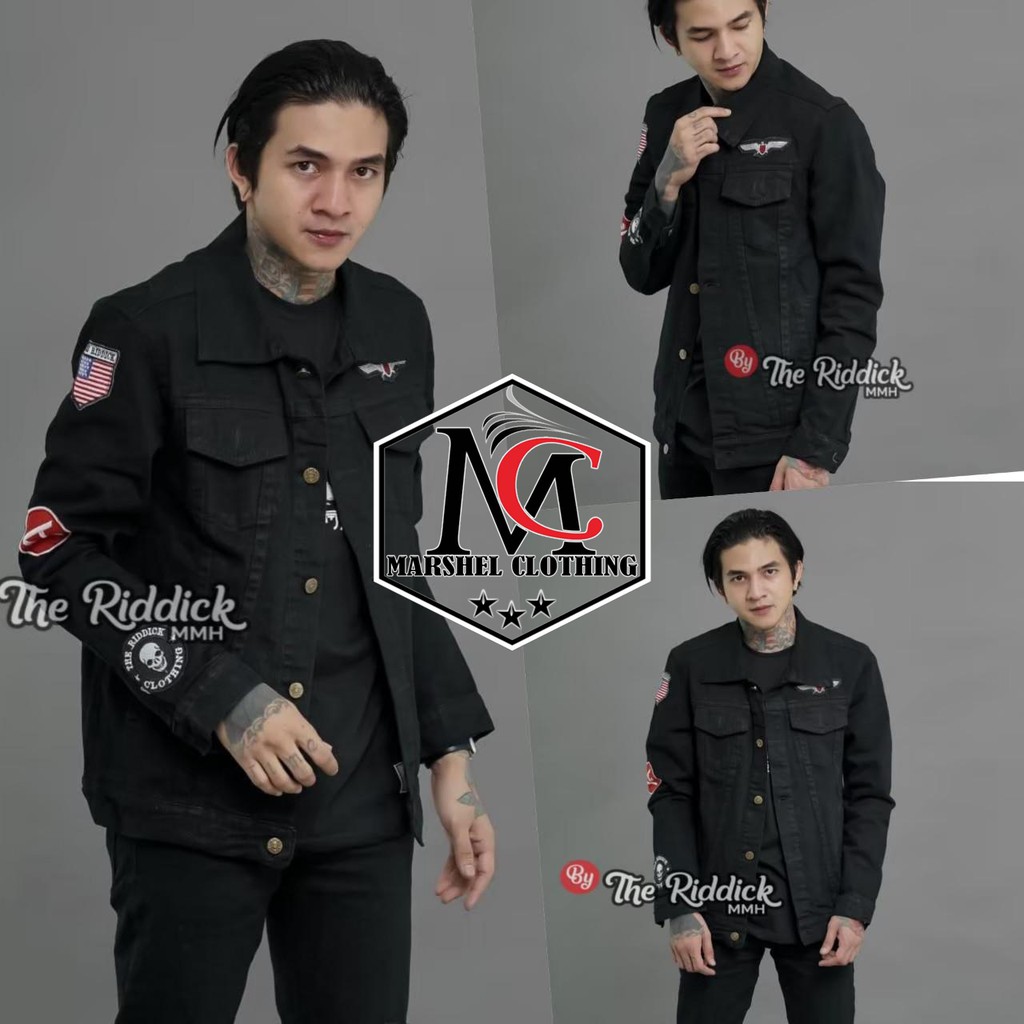 RCL - Jaket Jeans Emblem Pria Terbaru / Jaket Jeans Emblem 01 / Jaket Jeans The Riddick MMH PREMIUM