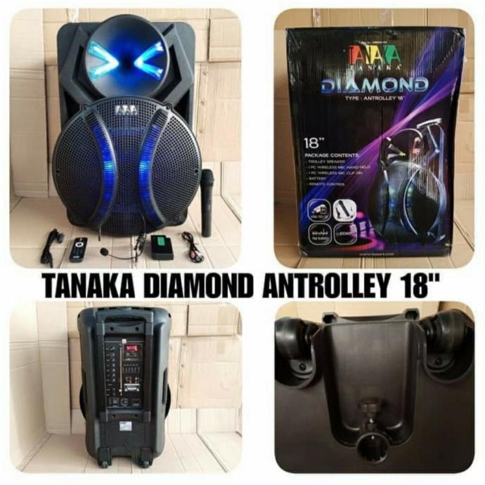Speaker Aktif 18 Inch Tanaka Diamond Antrolly 18Inch Portable Wireless Nigasraid