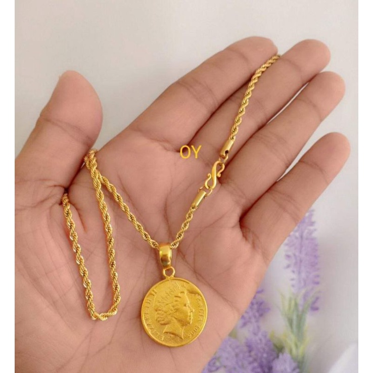 kalung titanium liontin Kuningan