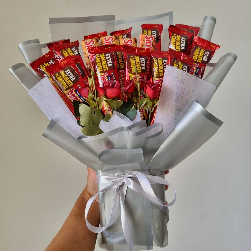 Buket Bouquet wisuda-acara besar-mahar boneka coklat snack bisa request