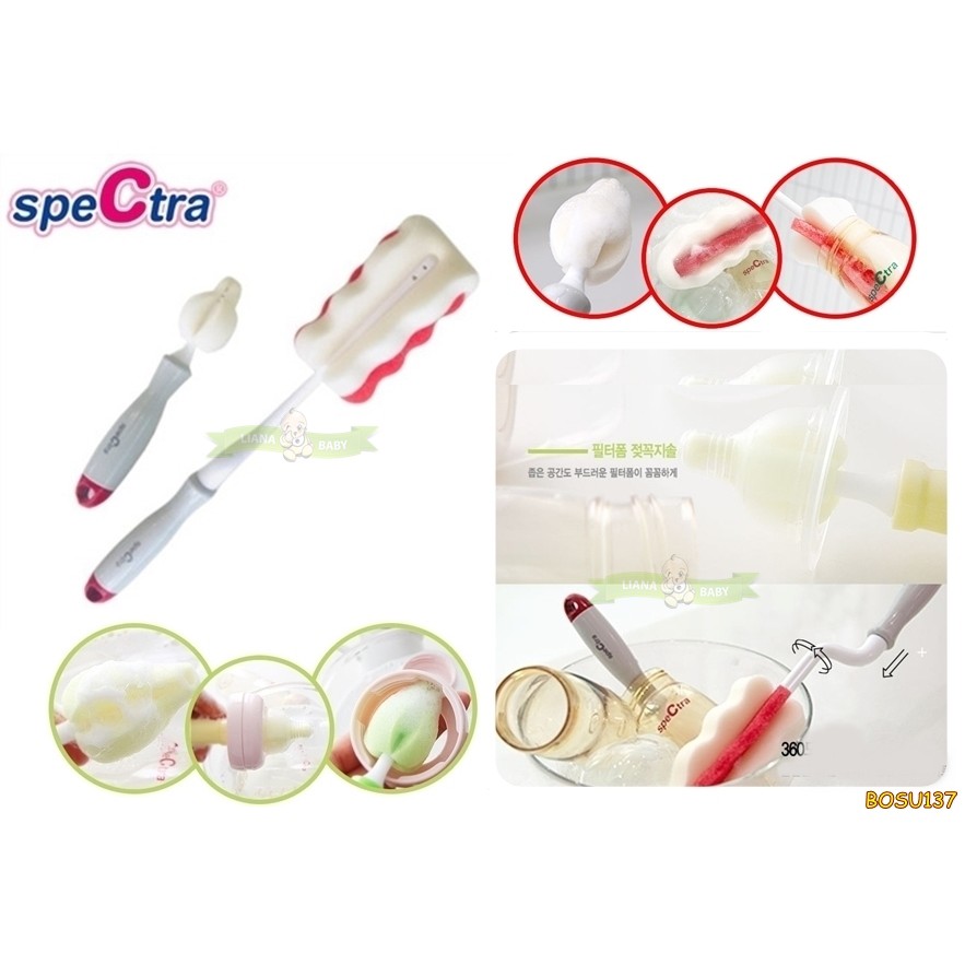 BOSU137 SPECTRA BOTTLE &amp; NIPPLE BRUSH SET / SIKAT BOTOL DAN NIPPLE SPECTRA