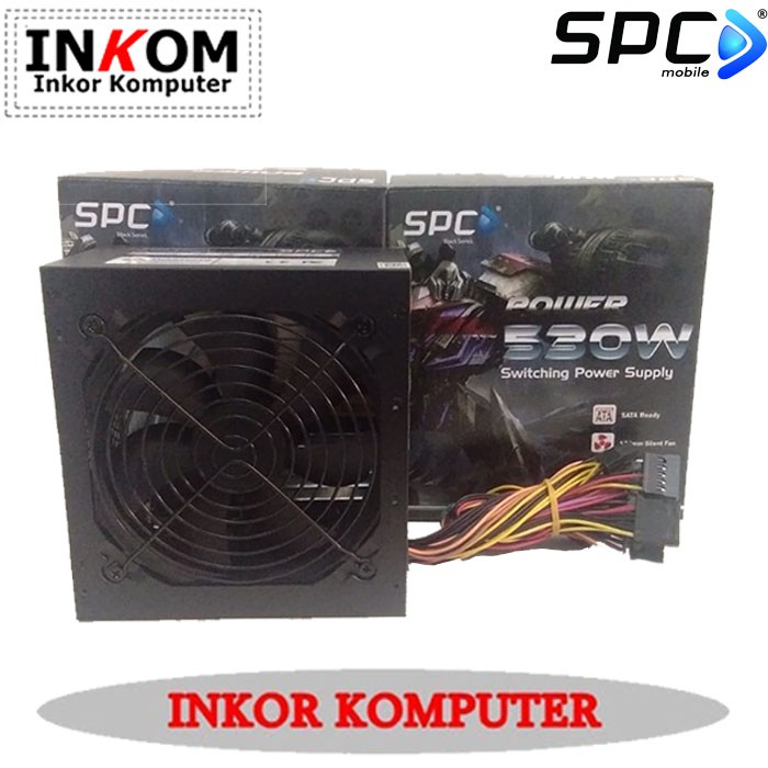 Power Supply PC Gaming PSU 530watt Merk SPC BONUS KABEL POWER