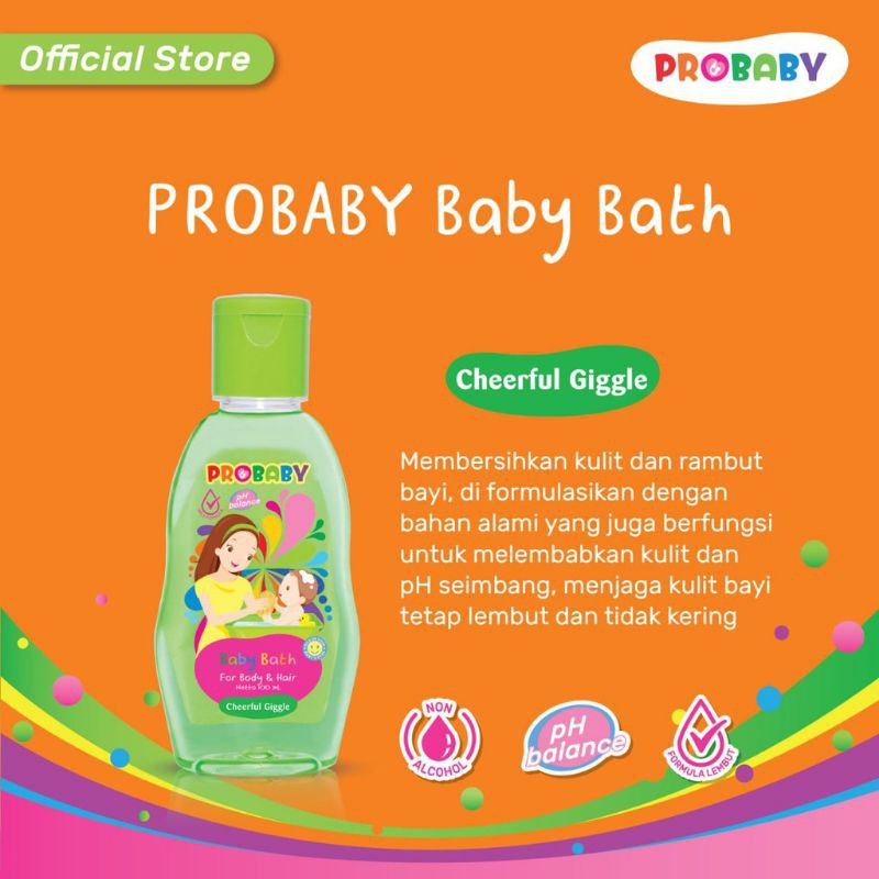 PROBABY Pro Baby Bath and Shampoo 200ml Silky Cuddle Cheerful Giggle, Anise Oil / Sabun sampo Bayi