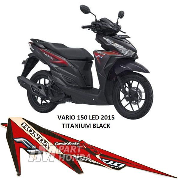 Stiker Vario 150 LED 2015 Hitam Titanium Black