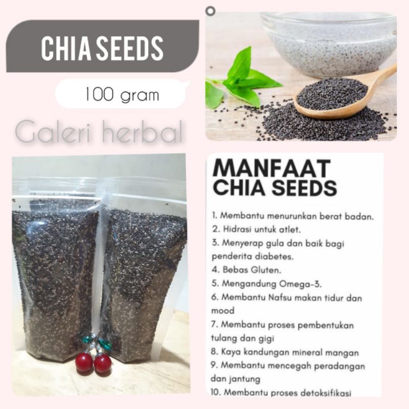 

Biji Chia Seed 100 gr Premium Organic Black Chiaseed Original