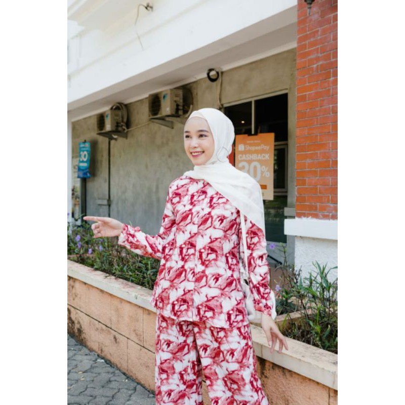 Setcel Khaliza Homedress Rayon rumahan murah tye die