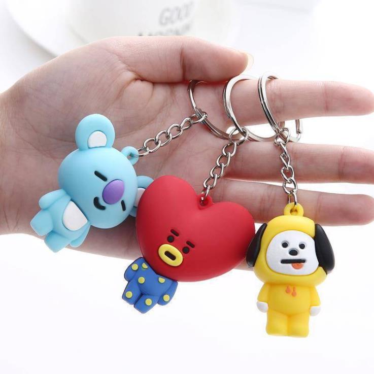 [ACKER] Gantungan Kunci BTS/BT21 Epoxy Doll Liontin untuk Mobil/Tas