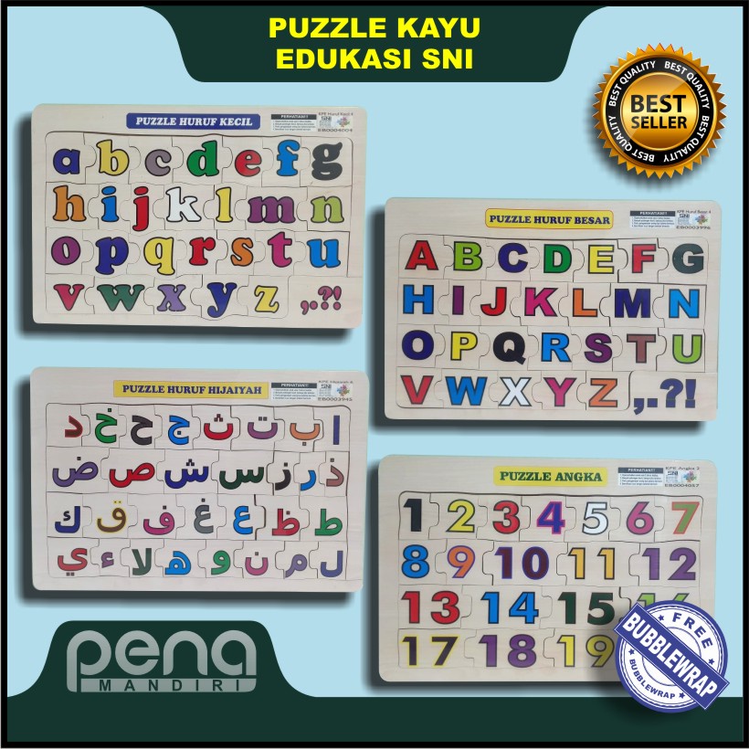 Puzzle Kayu Mainan Edukasi Pembelajaran Premium