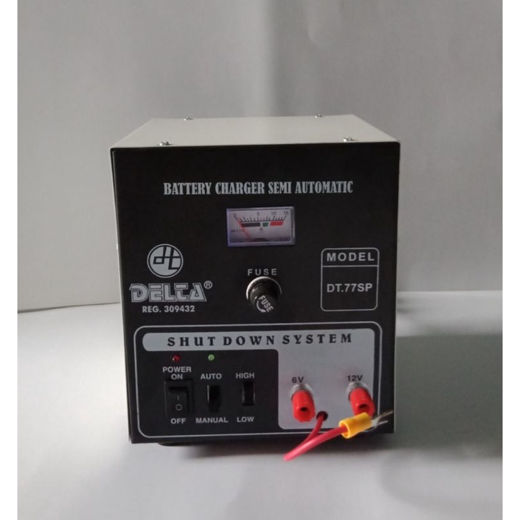 CHARGER AKI MERK DELTA DT77SP SEMI AUTOMATIC CHARGER AKI MOTOR MOBIL
