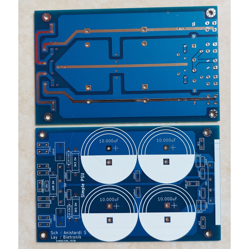 PCB Simple PSU ELCO MAX 4CM dauble layer