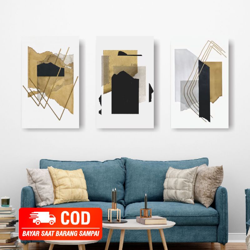 Pajangan Dinding Lukisan Abstrak Desain Moderen Minimalis Bahan Kanvas 40x60