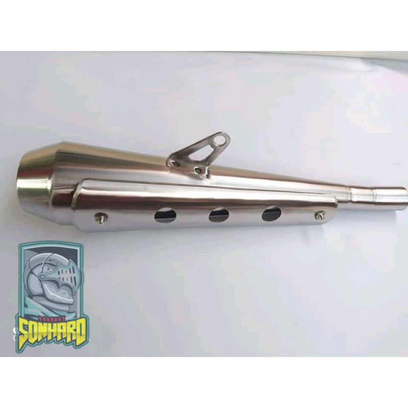 silincer + tameng knalpot motor costum japstyle,caferacer,streetcub,dll