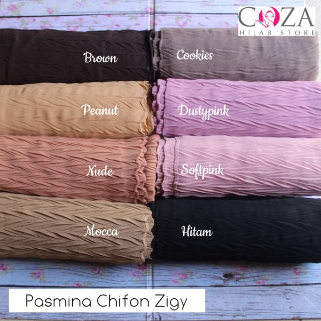 PASMINA CHIFON ZIGY ZIGZAG  LIPIT CHIFON CROSS PLISKET LIPIT TERLARIS TERMURAH / Coza Batik