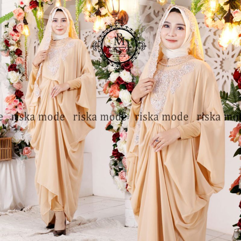 Cod gamis kaftan yasmani//gamis kaftan lebaran original//gamis kaftan terbaru//gamis lebaran murah