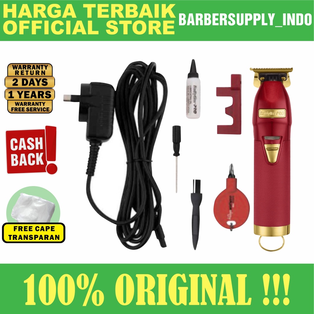 BABYLISS PRO TRIMMER FX RED GOLD ORI / MESIN ALAT CUKUR KUMIS JENGGOT