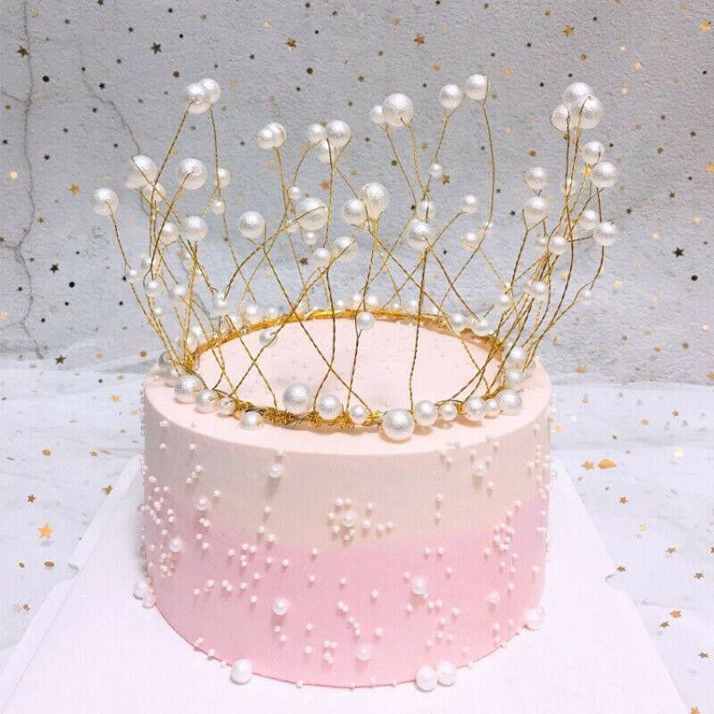 Topper mahkota hiasan kue crown mutiara gold silver spuit cutter fondant alaa adonan loyang 1M 4B 2D