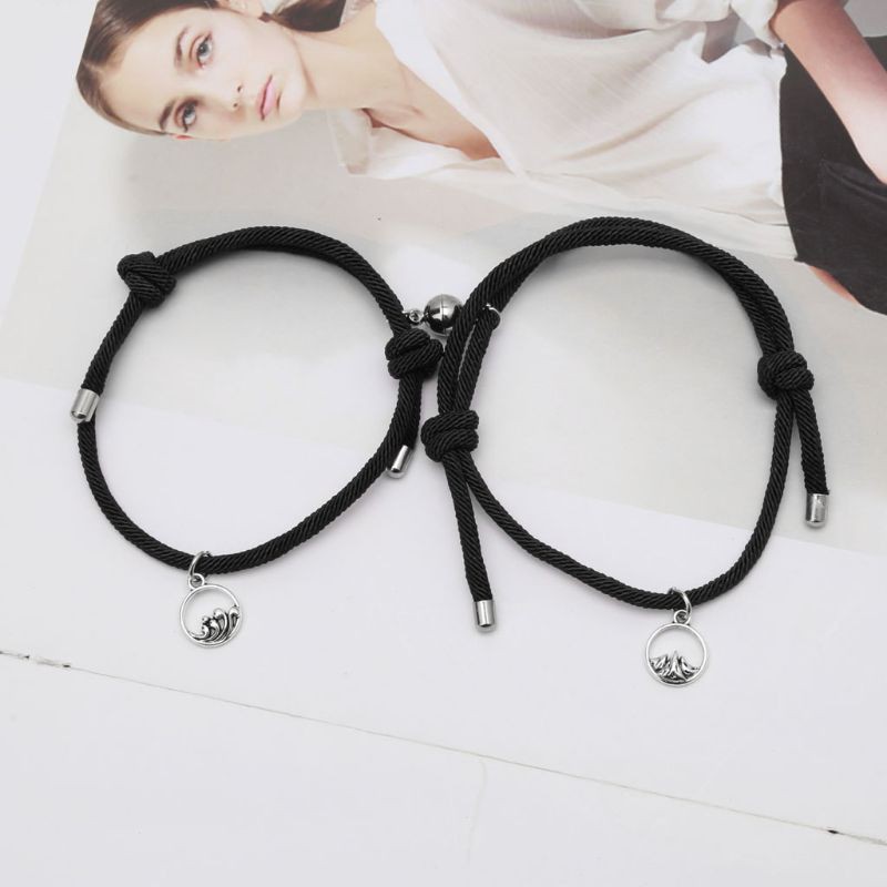 2pcs Gelang Tali Kepang Magnetik Untuk Pasangan