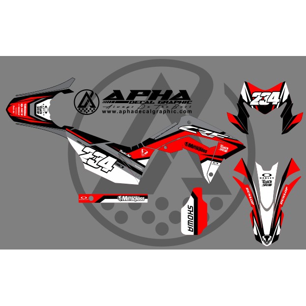 STIKER STICKER MOTOR LOGO SEPEDA HONDA DECAL CRF 150 L MURAH AKSESORIS MOTOR kode 043
