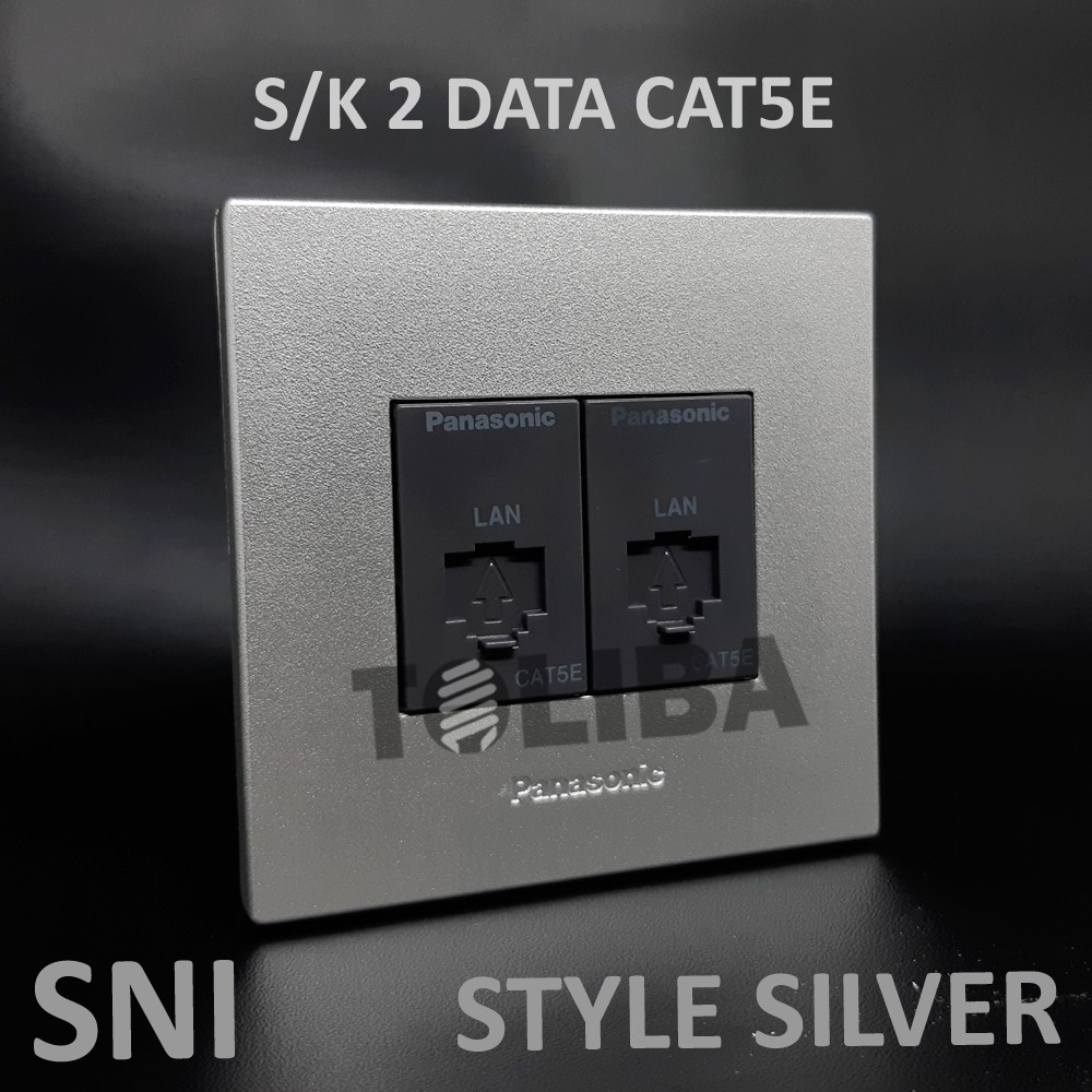 stop kontak data silver / 2 stopkontak data cat5e panasonic rj45 stop kontak panasonic internet sni