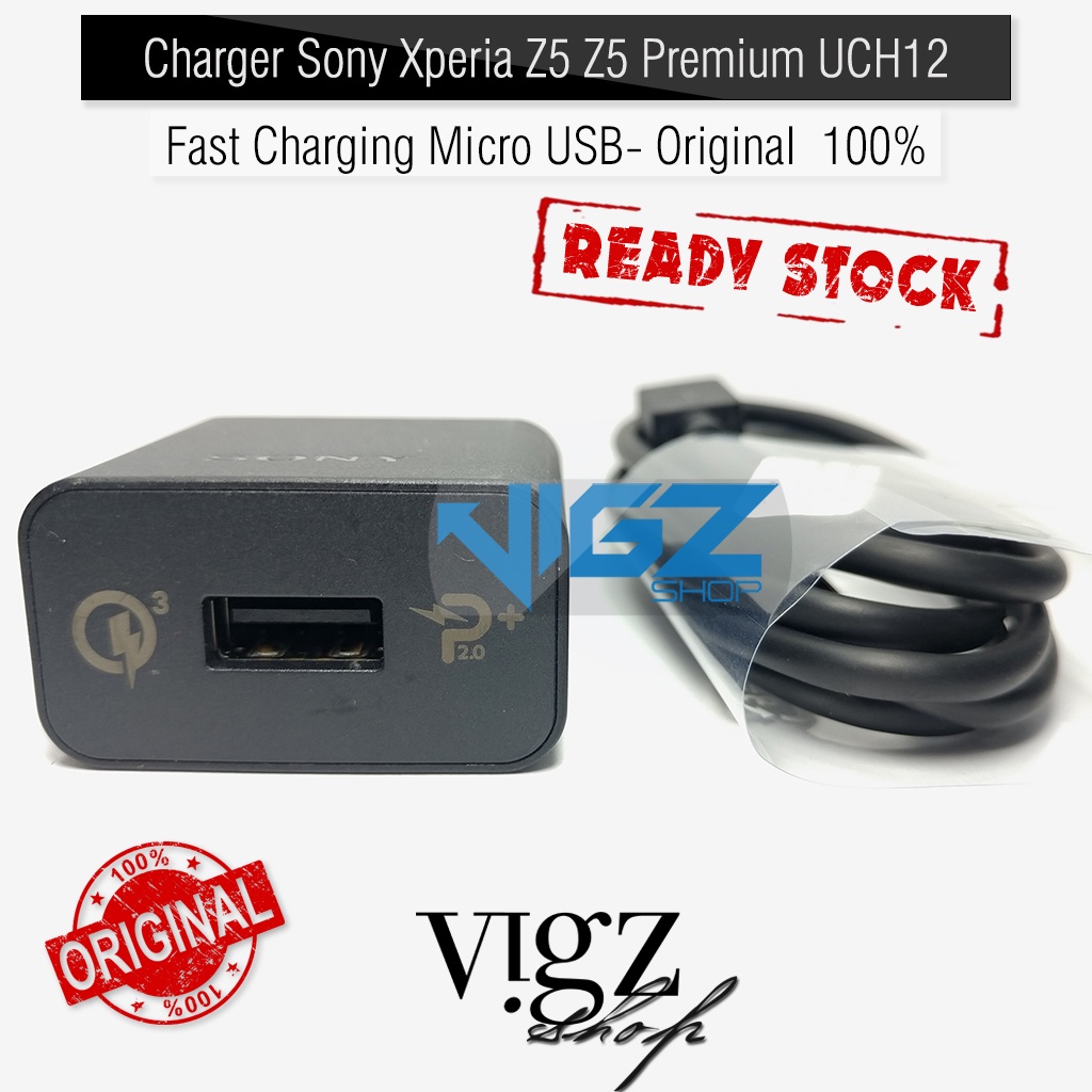 Charger Sony Xperia Z5 Z5 Premium UCH12 Fast Charging Micro USB Original