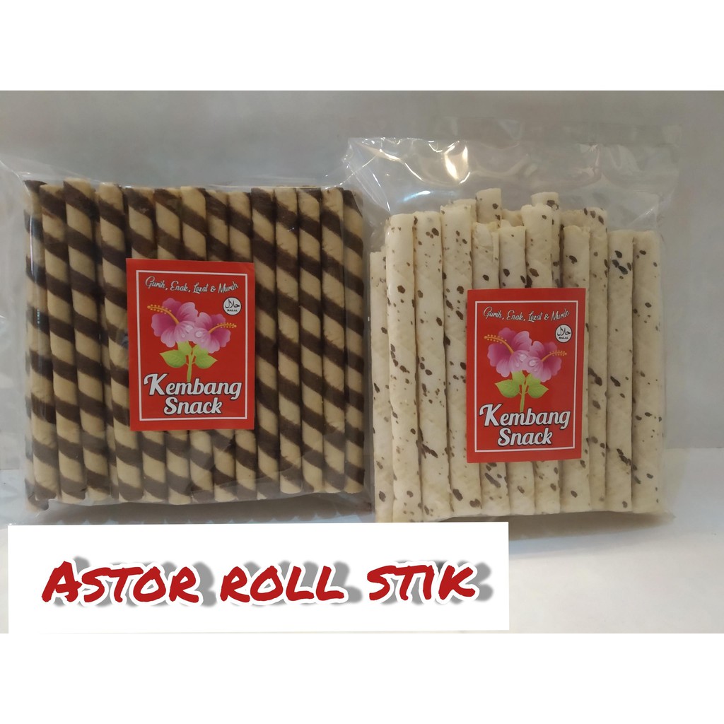 

KUE KERING-ASTOR ROLL STICK RASA VANILA CREAM KEMASAN 250GR-KEMBANG SNACK