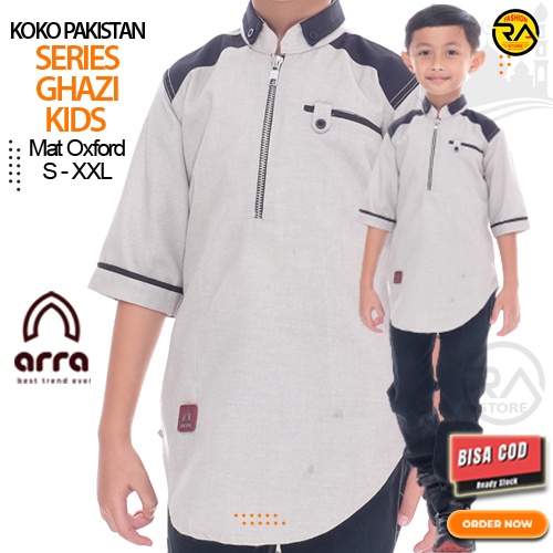 Baju Koko Kurta Anak Laki Laki Lengan 3/4 Katun Oxford Premium Terbaru Jumbo Big Size Setelan 12 Tah