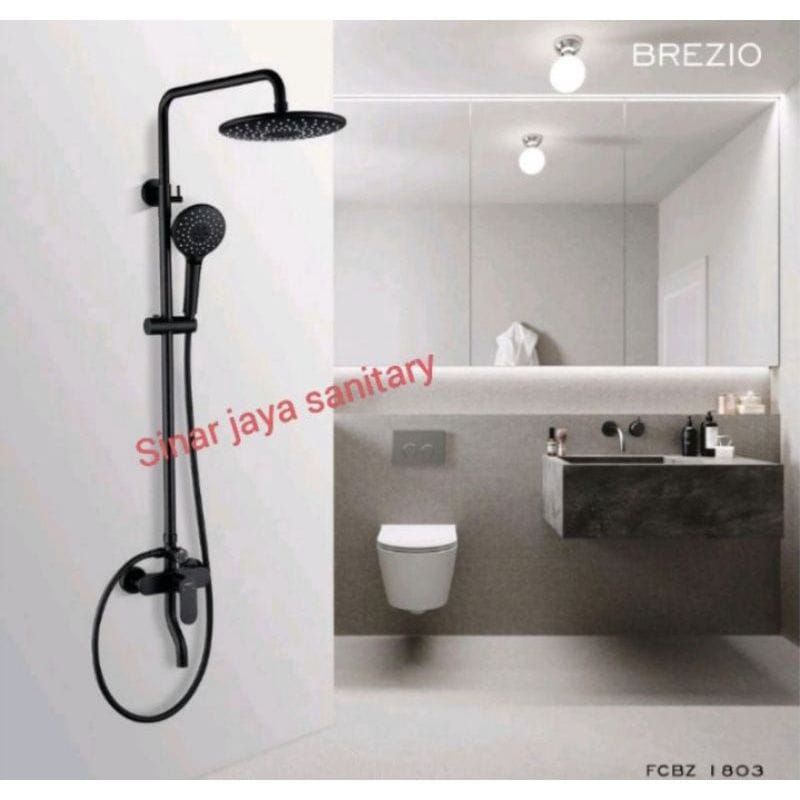 Kran tiang hitam panas dingin / kran shower tiang hitam panas dingin