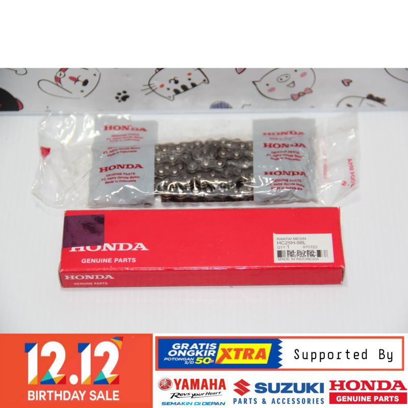 DIJAMIN ASLI RANTAI KETENG KAMPRAT API HONDA GL 100 GL PRO MAX CDI HC25H-98L ORIGINAL BERKUALITAS