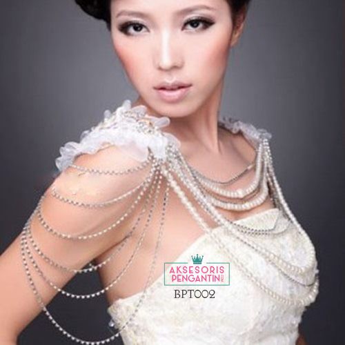 [BISA COD] AKSESORIS WEDDING CRYSTAL BOLERO PENGANTIN MUTIARA PREMIUM BPT002