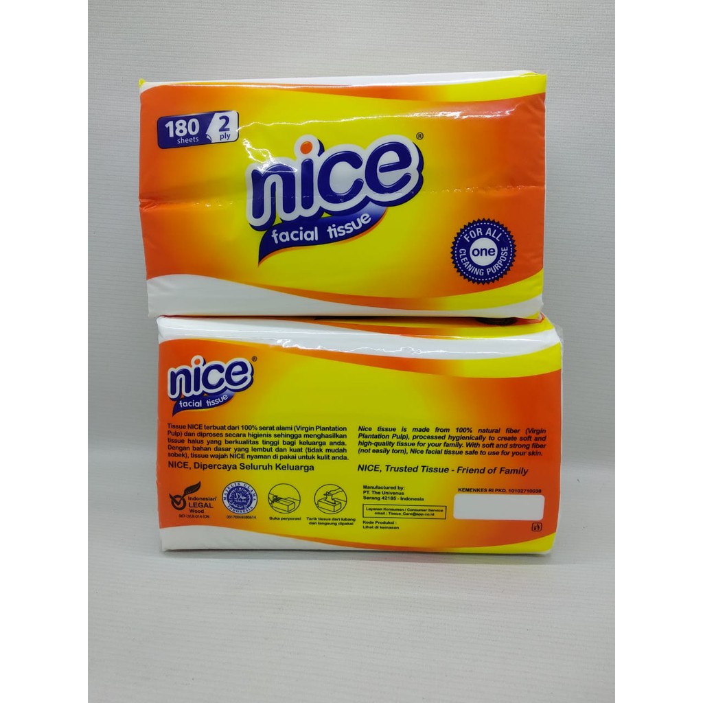 Tissue wajah NICE/Tissue NICE / Facial tissue NICE  2ply 180 sheets-3