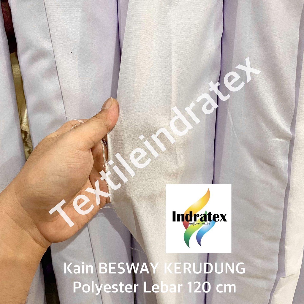 ( per 1 roll ) kain BSY BESWAY KERUDUNG besway tipis lebar 120 cm warna putih bahan hijab jilbab kerudung seragam sekolah furing lapisan baju gamis dekorasi kerajinan tangan hamper hampers