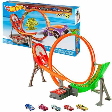 Diecast Hot Wheels POWER SHIFT RACEWAY HW Track Builder Hotwheels Mobil Mainan Anak