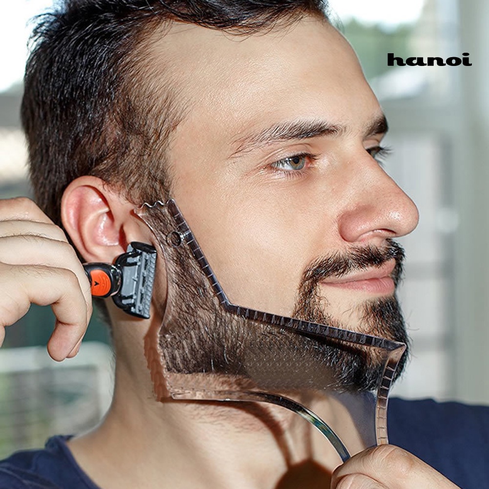 HQTM_Beard Shaping Template Stencil Comb Hair Shaper Men Shave Grooming Styling Tool