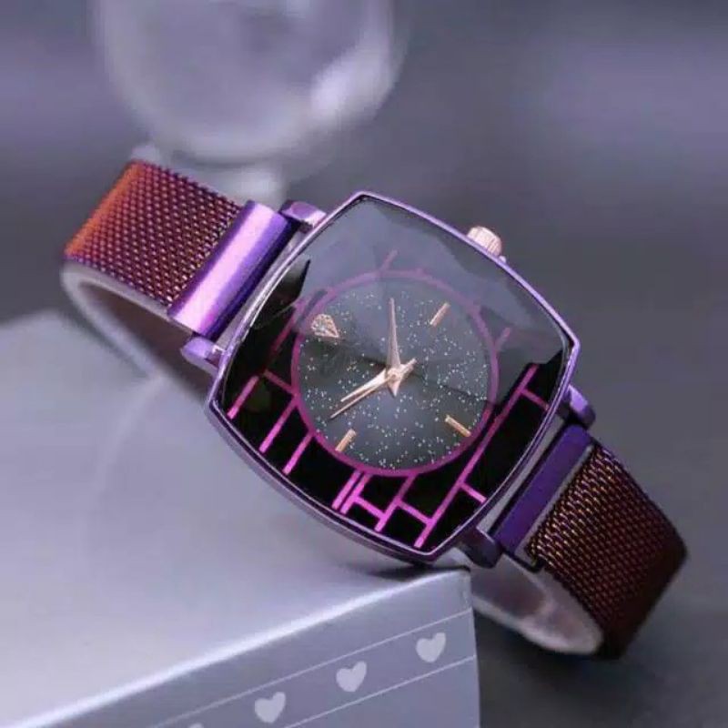 Jam Tangan Wanita Korea Diyoor Persegi Strap Magnet READY 5 VARIAN WARNA